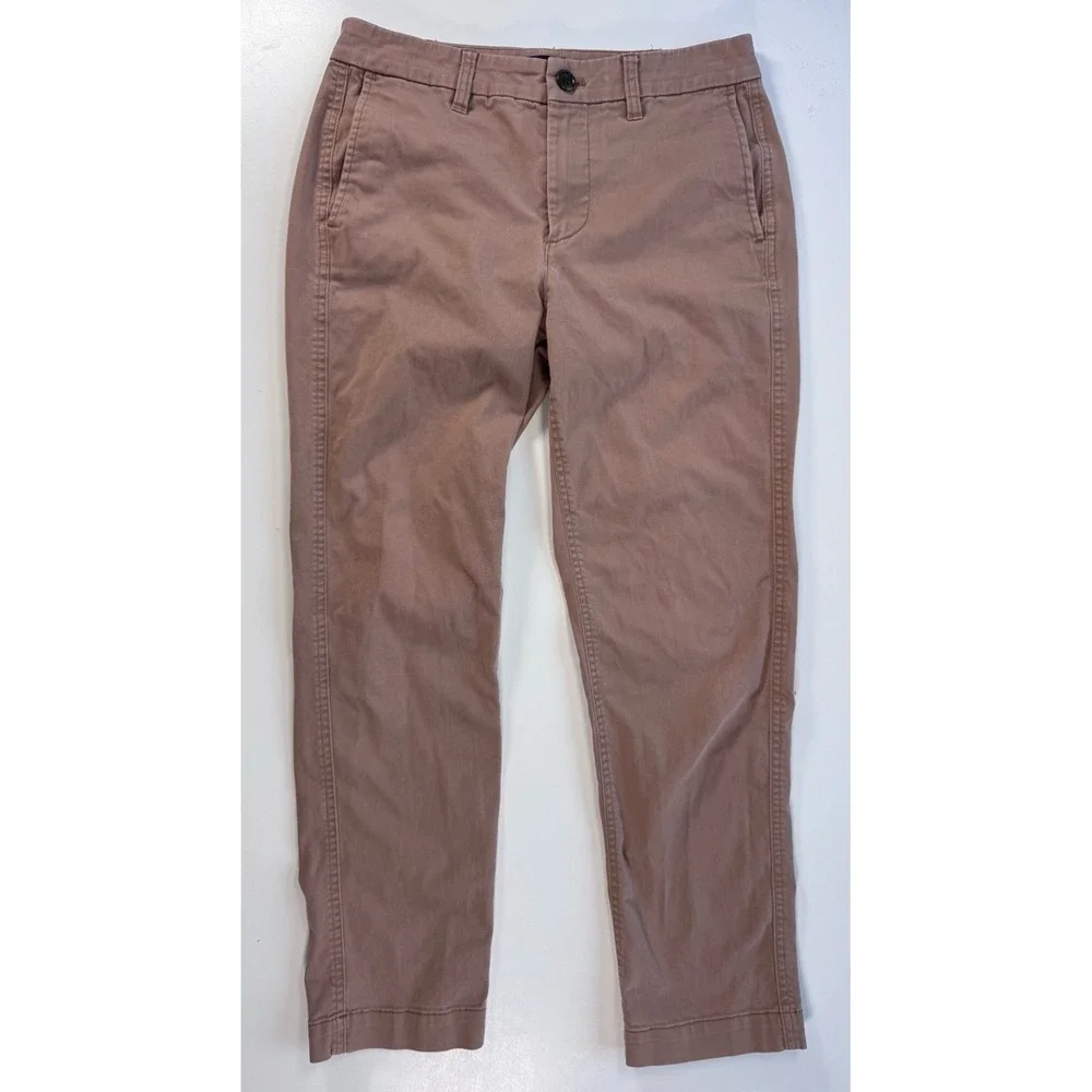 J CREW Girlfriend Chino Khaki Pant Womens 2 Tan AD156 - Picture 1 of 14